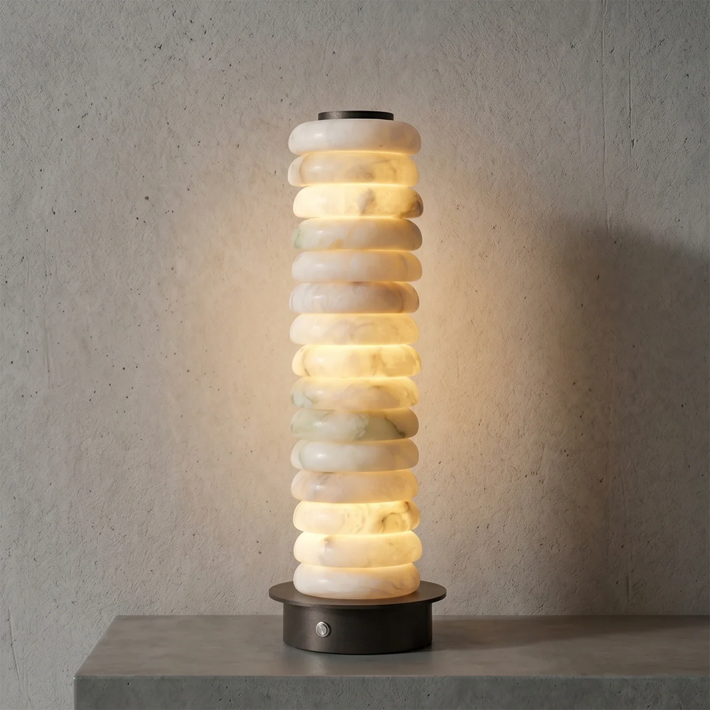 Multi-Tiered Alabaster Table Lamp