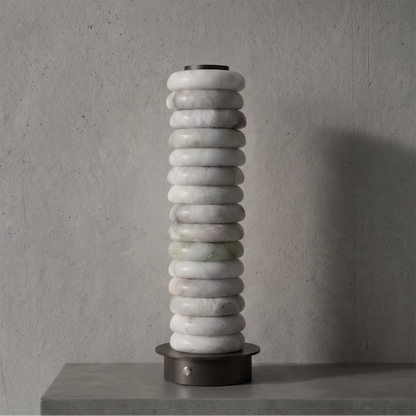 Multi-Tiered Alabaster Table Lamp