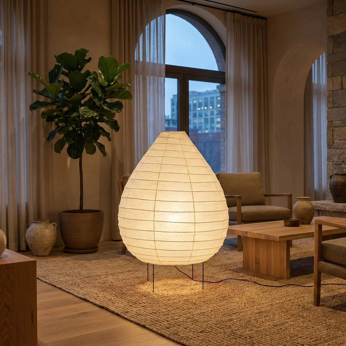 Akari Teardrop Shaped 23N Floor Lamp