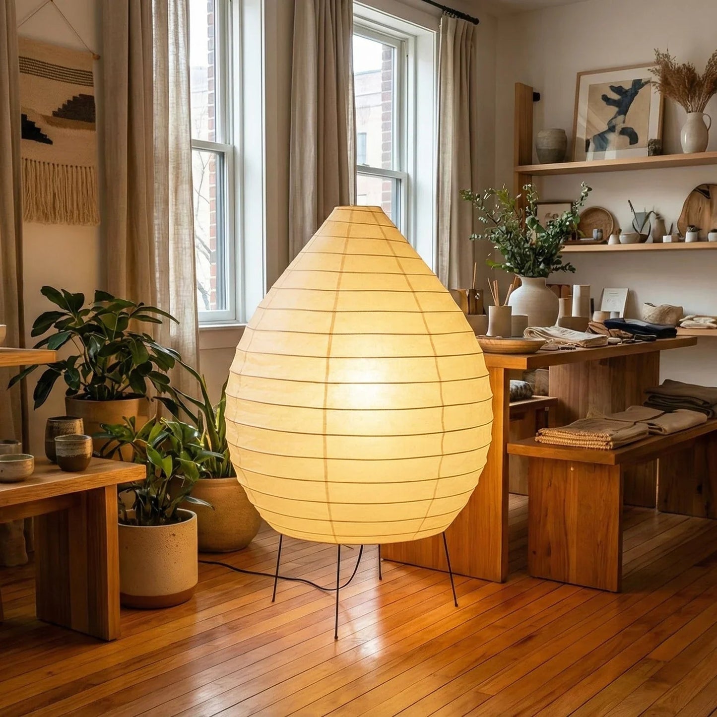 Akari Teardrop Shaped 23N Floor Lamp