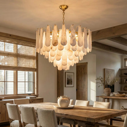 Teardrop Shaped Alabaster Chandelier