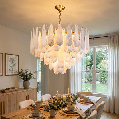 Teardrop Shaped Alabaster Chandelier