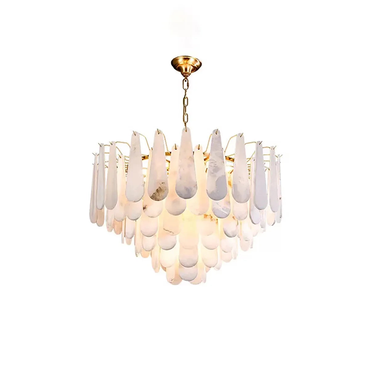 Teardrop Shaped Alabaster Chandelier