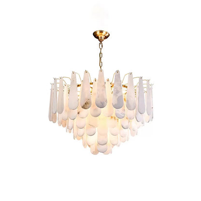 Teardrop Shaped Alabaster Chandelier
