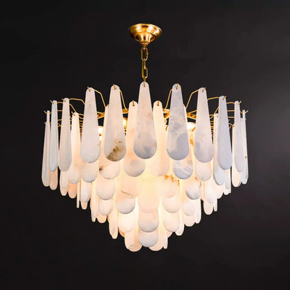 Teardrop Shaped Alabaster Chandelier