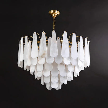 Teardrop Shaped Alabaster Chandelier