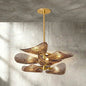 Textured Glass Leaf Chandelier