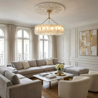 Tiered Alabaster Chandelier
