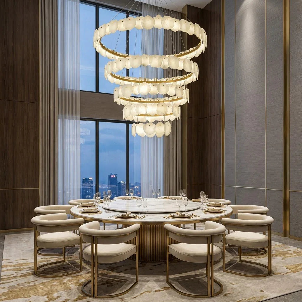 Tiered Alabaster Chandelier