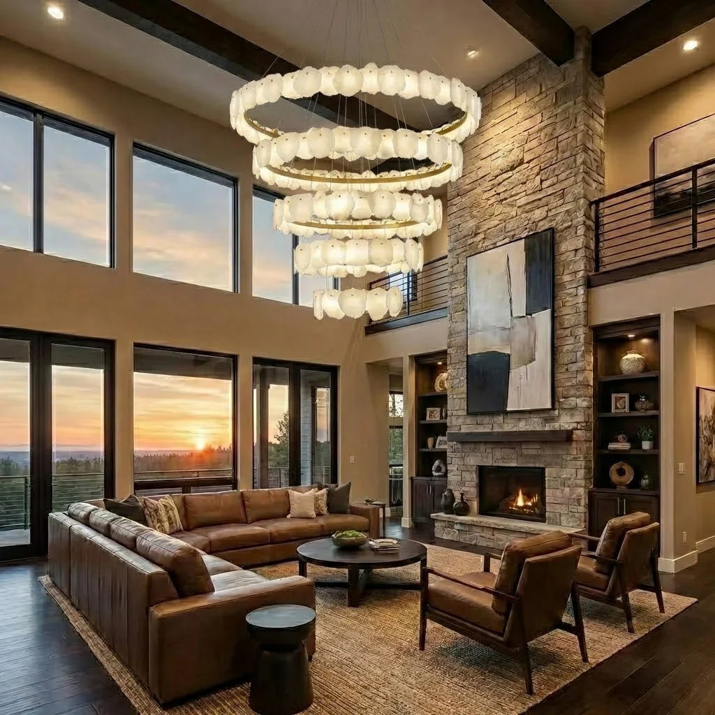Tiered Alabaster Chandelier
