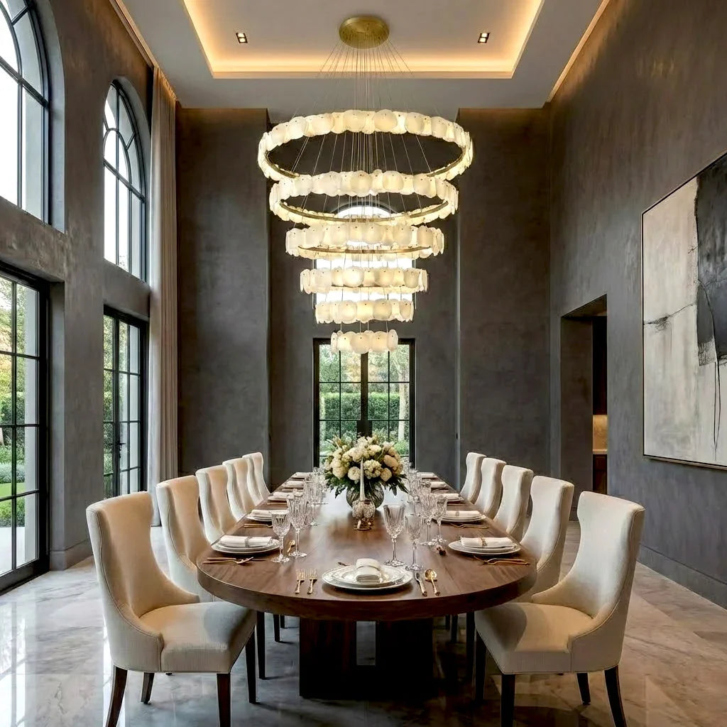 Tiered Alabaster Chandelier