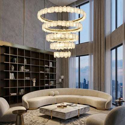 Tiered Alabaster Chandelier