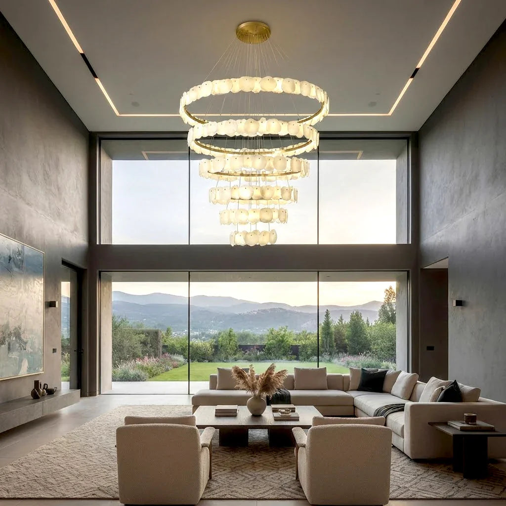 Tiered Alabaster Chandelier