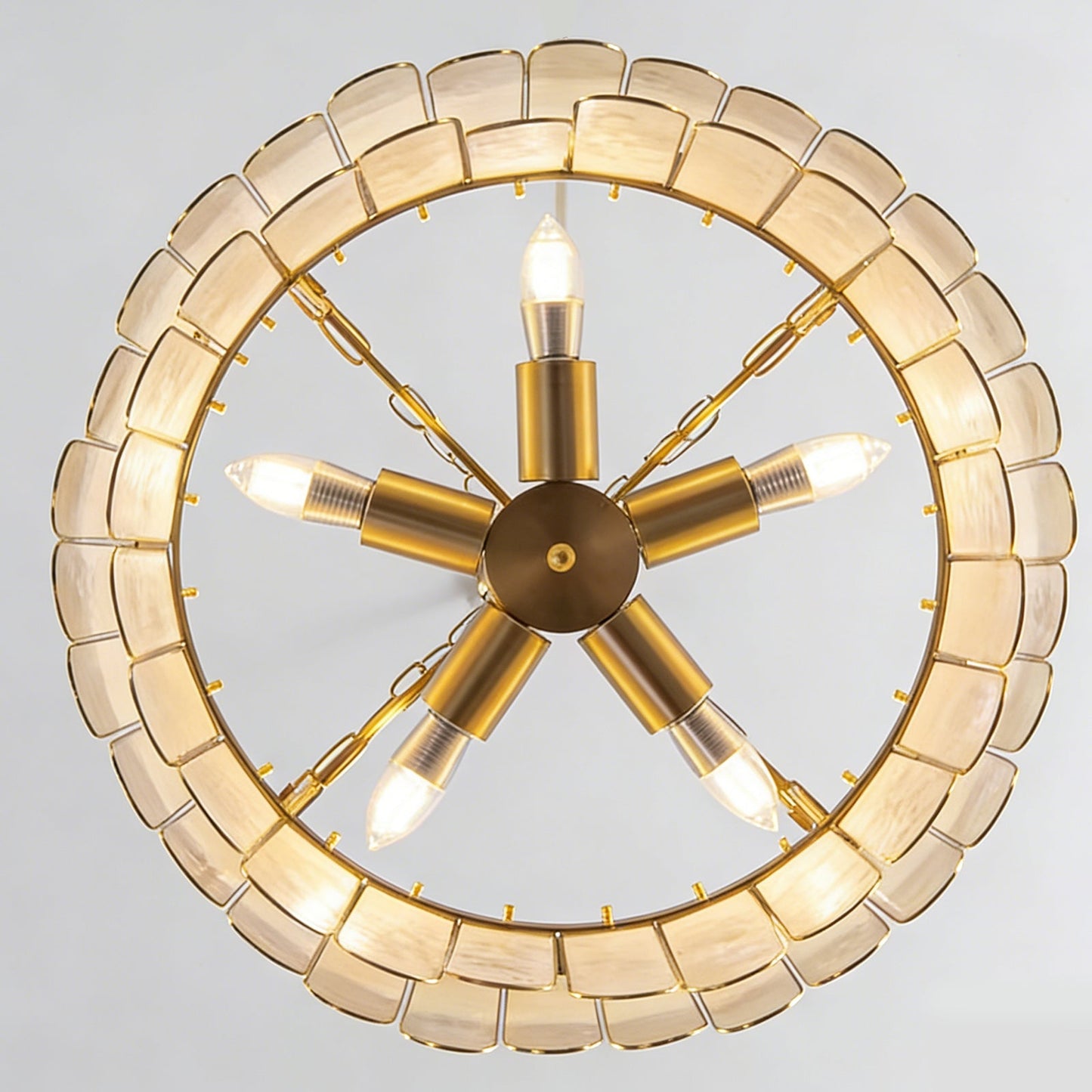 Tiered Capiz Wavecrest Chandelier