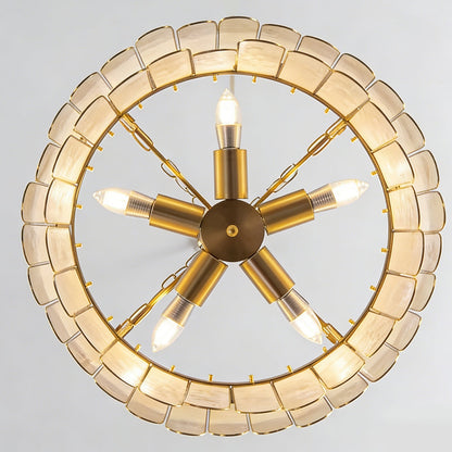 Tiered Capiz Wavecrest Chandelier