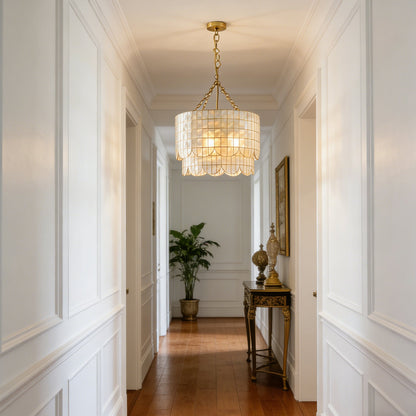 Tiered Capiz Wavecrest Chandelier