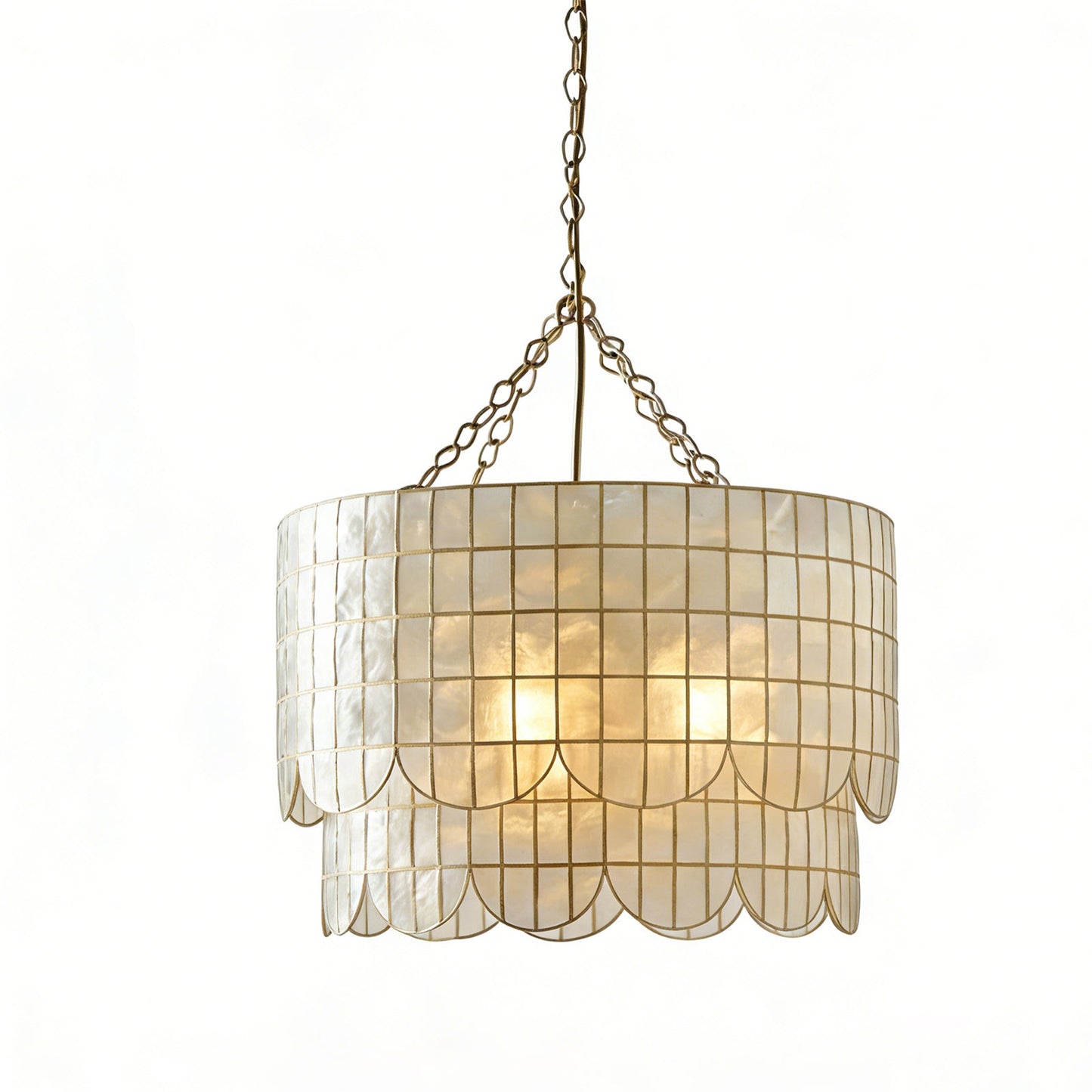 Tiered Capiz Wavecrest Chandelier