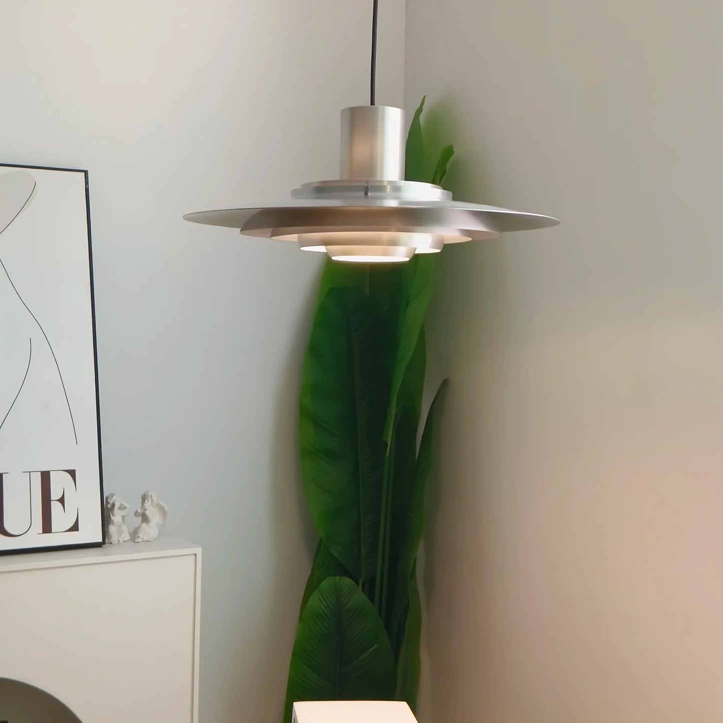 Tiered Dish-Shaped Disc Pendant Light