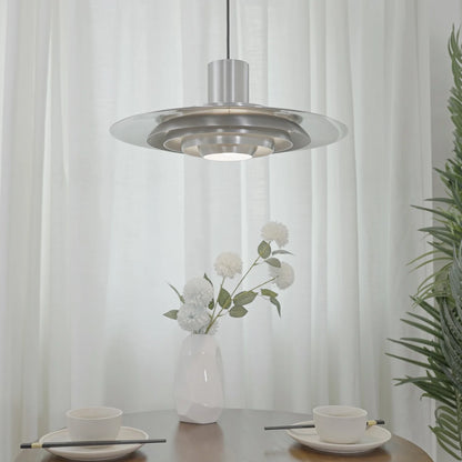 Tiered Dish-Shaped Disc Pendant Light
