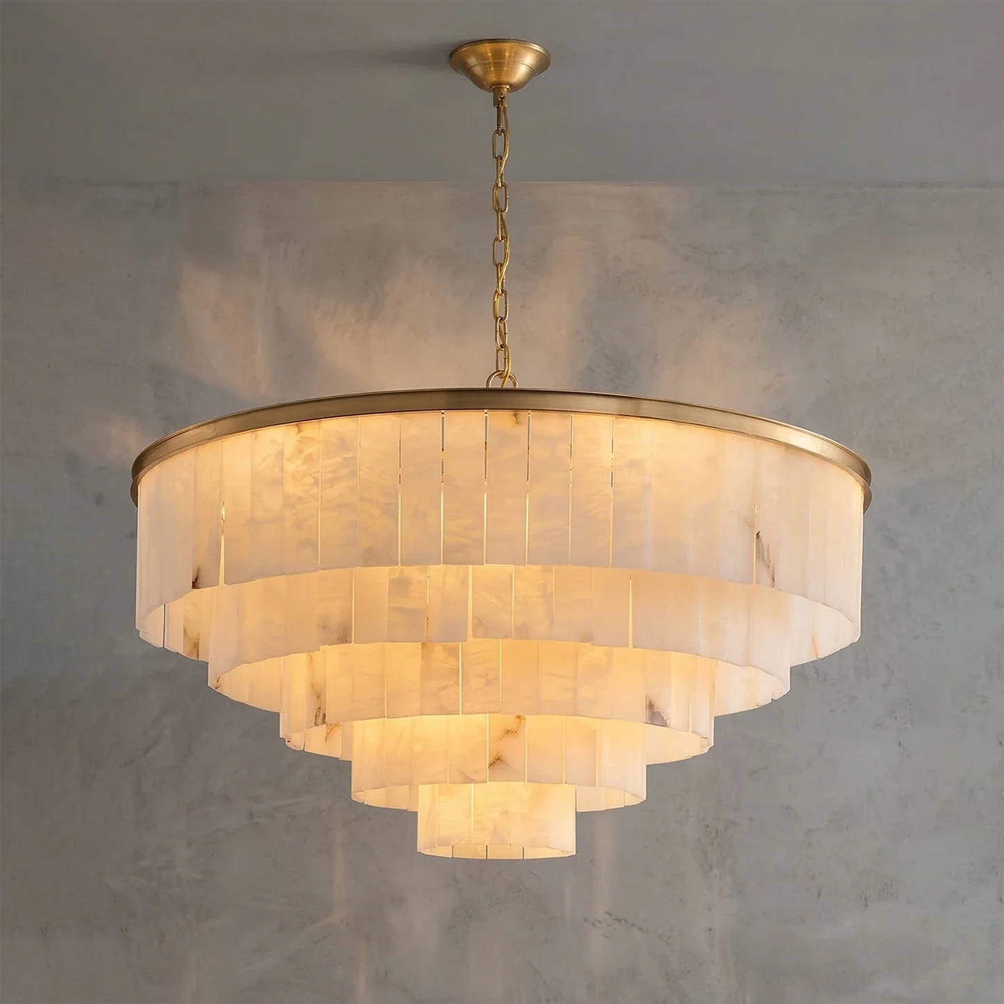 Tiered Natural Alabaster Chandelier