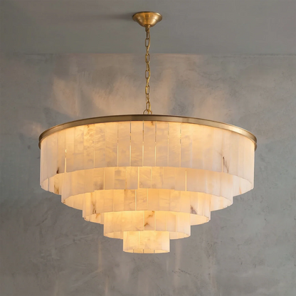 Tiered Natural Alabaster Chandelier