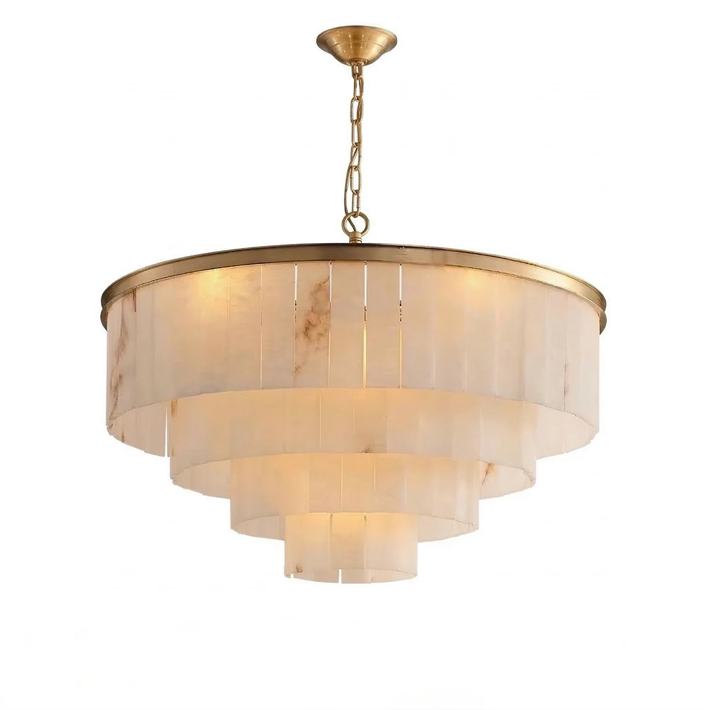 Tiered Natural Alabaster Chandelier