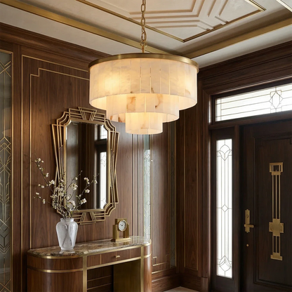Tiered Natural Alabaster Chandelier