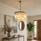 Tiered Natural Alabaster Chandelier