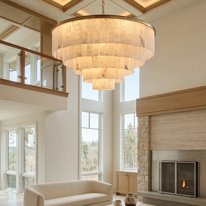 Tiered Natural Alabaster Chandelier