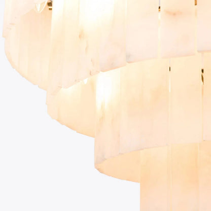 Tiered Natural Alabaster Chandelier