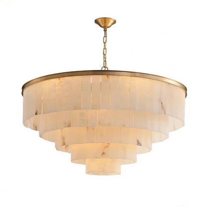 Tiered Natural Alabaster Chandelier