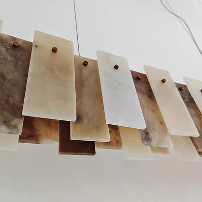 Tobacco-Hued Alabaster Chandelier