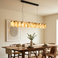 Tobacco-Hued Alabaster Chandelier