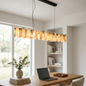 Tobacco-Hued Alabaster Chandelier
