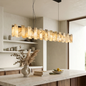 Tobacco-Hued Alabaster Chandelier