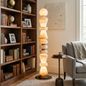 Totem Stacked Alabaster Floor Lamp