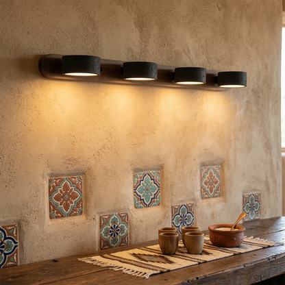 Travertine Duo Wood Wall Light