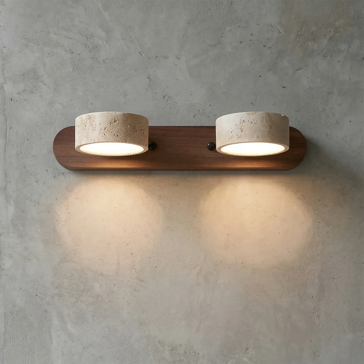 Travertine Duo Wood Wall Light