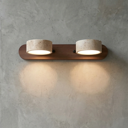 Travertine Duo Wood Wall Light