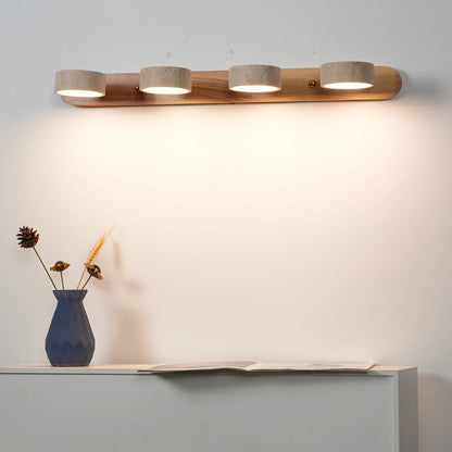 Travertine Duo Wood Wall Light