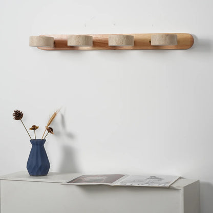 Travertine Duo Wood Wall Light