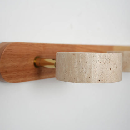 Travertine Duo Wood Wall Light