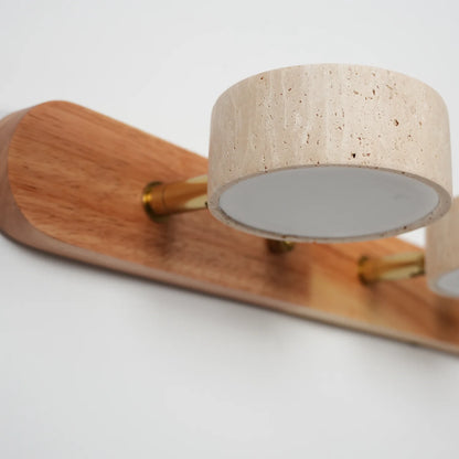 Travertine Duo Wood Wall Light