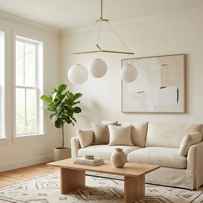 Triple Glass Orb Pendant Lamp