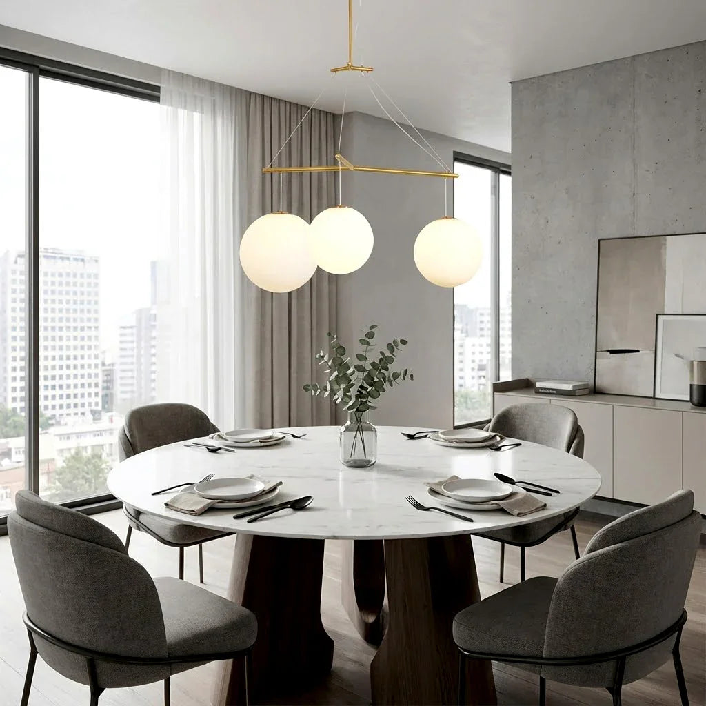 Triple Glass Orb Pendant Lamp