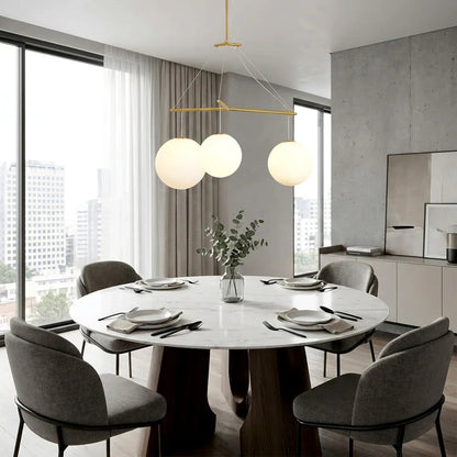 Triple Glass Orb Pendant Lamp