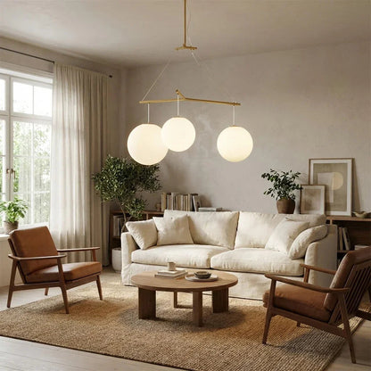 Triple Glass Orb Pendant Lamp