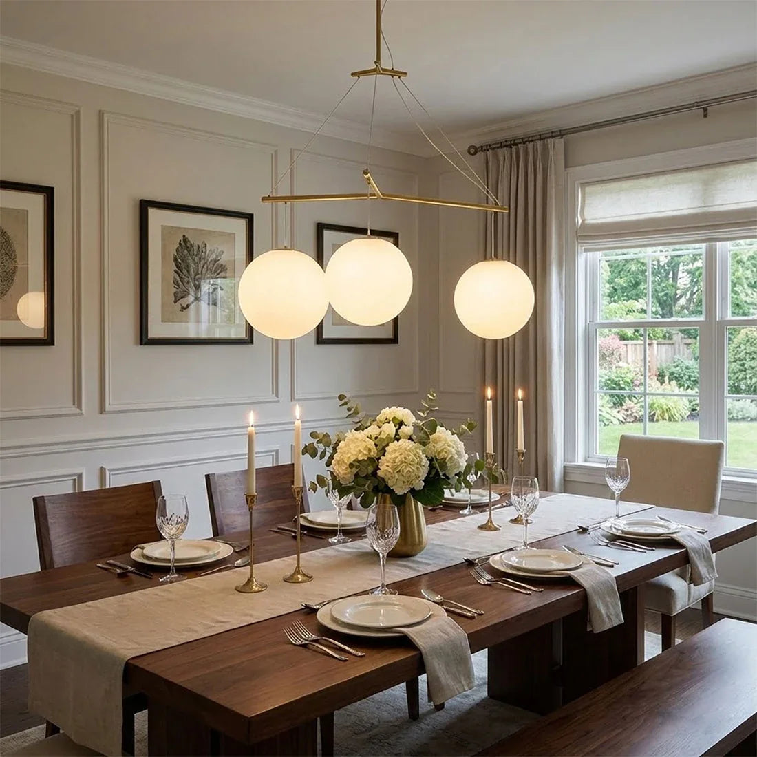 Triple Glass Orb Pendant Lamp