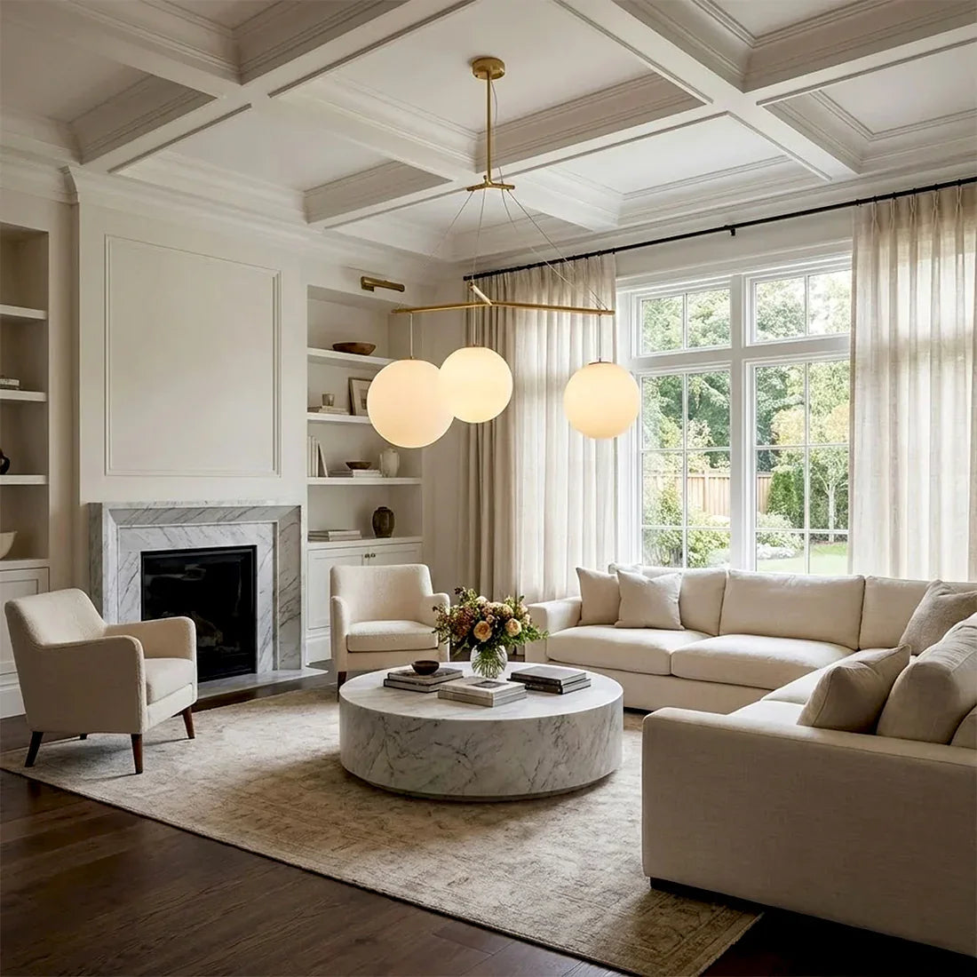 Triple Glass Orb Pendant Lamp