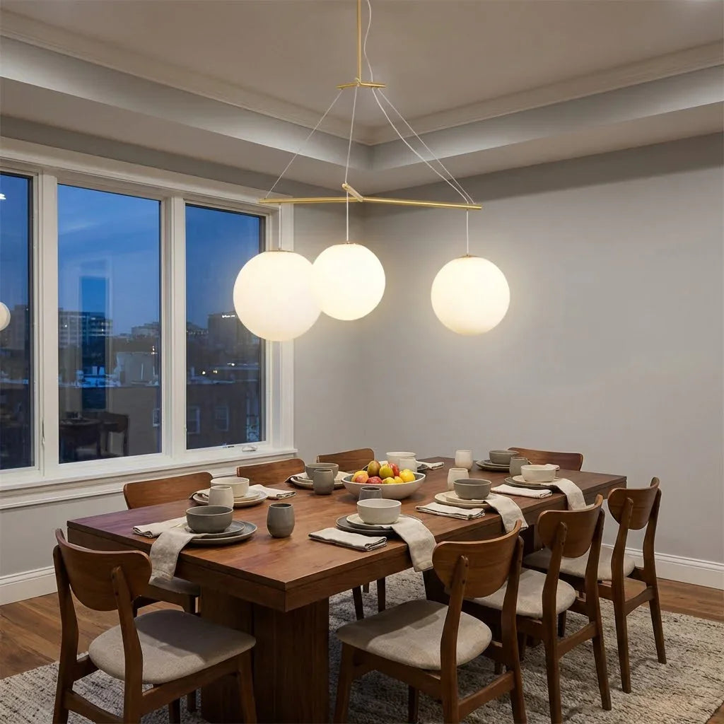 Triple Glass Orb Pendant Lamp